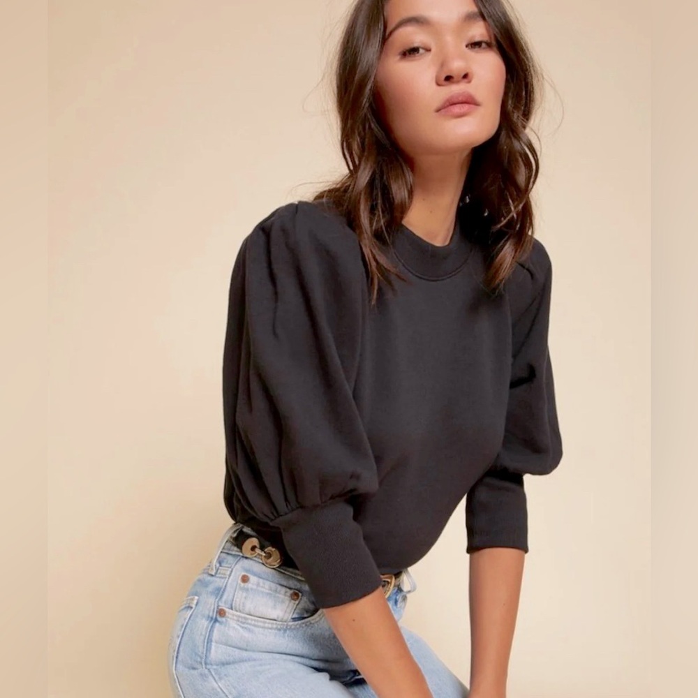 Women’s Nation LTD Mandi Dressed Up Sweatshirt in Jet Black Size XS